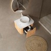Fortune Candy Wall-Mounted Bathroom Vanity with Sink, Curved Striped Drawer Cabinet, White Round Ceramic Basin, Pre-Assembled, No Faucet - 4 of 4