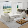 TiramisuBest 132" Modular L-Shaped Upholstered Sectional Sofa Set w/ 6 Pillows & Free Combination for Living Room & Bedroom,Green - 2 of 4