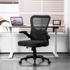 LOVMOR Black Mesh Office Chair with Lumbar Support and Flip-Up Arms - 2 of 4