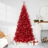 Northlight Pre-Lit Artificial Tinsel Christmas Tree - 9' - Red - Clear Lights - 2 of 4