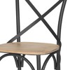 HomeRoots Light Brown and Black Solid Wood And Iron Cross Back Dining Side Chair - 4 of 4