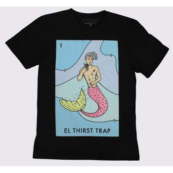 Millennial Loteria Cards Adult El Thirst Trap Short Sleeve Graphic T-Shirt - Black