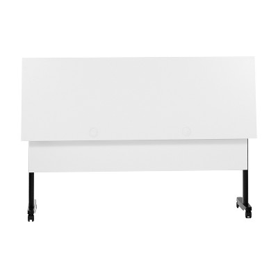 White and Black Rectangular Folding Training Table with Casters