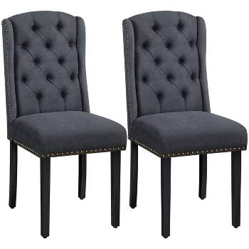 Yaheetech Button Tufted Dining Chairs Set of 2