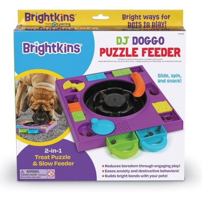 Brightkins DJ Doggo Multicolor Puzzle Feeder Treat Dispenser