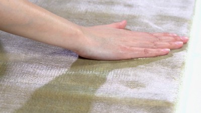 Mirage Hand-Knotted White Wool and Viscose Area Rug 10' x 14'