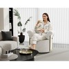Lyngins Round Swivel Accent Chairs with Armrest and Metal Legs,Upholstered Swivel Barrel Chairs,Polyester Sofa Chairs for Bedroom,Living Room - 2 of 4