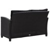 vidaXL 6 Piece Patio Sofa Set - Black Poly Rattan Outdoor Furniture with Thick Cushions and Durable Powder-Coated Steel Frame - 4 of 4
