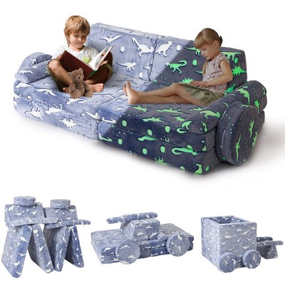 Creative Modular Kids Couch: 8-Pieces Toddler Sofa Set for Bedroom & Playroom Convertible Foam Couch for Toddler