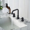 WOWOW 8 in. Widespread Double Handle Bathroom Faucet with Pop-up Drain Kit - 2 of 4