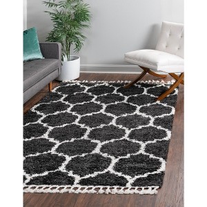 Unique Loom    Hygge Shag Trellis Area Rug - 1 of 4