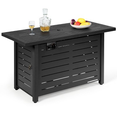 Tangkula Outdoor 60,000 BTU Fire Pit Table Patio Propane Heater w/Door & Table Cover