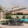 PURPLE LEAF 11ft Outdoor Patio Umbrella Offset Cantilever Umbrella with Base 360 Degree Rotation Round Market Umbrella for Deck Pool and Garden - 2 of 4