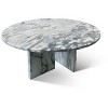 PAGED Modern Luxury Natural Marble Round Coffee Table for Living Room,Stylish Desigh Real Marble Center Table Tea Table End Table - 3 of 4