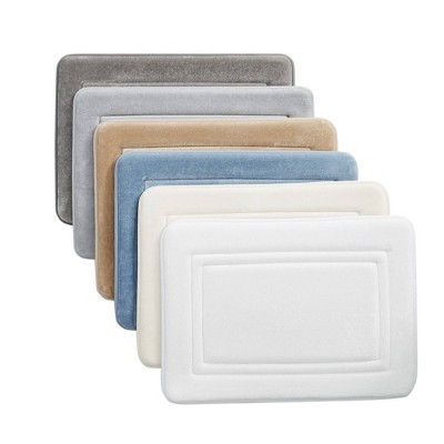 Truly Calm Blue Antimicrobial Memory Foam Bath Rug Set