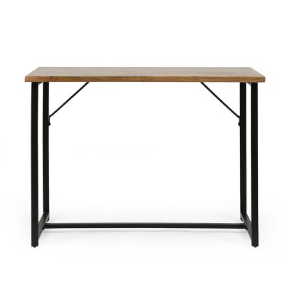 Vinton Modern Industrial Handcrafted Mango Wood Desk Honey Brown/Black - Christopher Knight Home