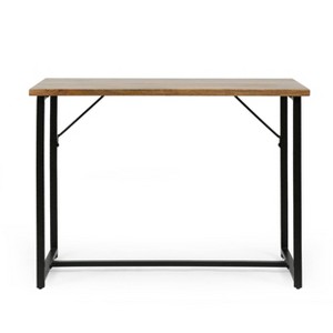 Vinton Modern Industrial Handcrafted Mango Wood Desk Honey Brown/Black - Christopher Knight Home - 1 of 4
