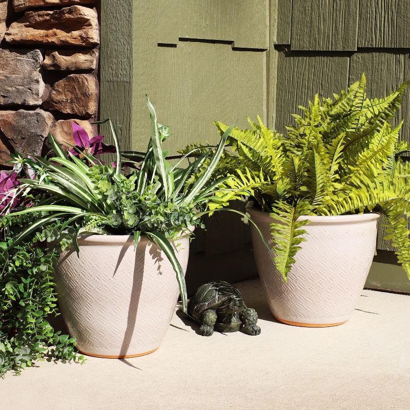 Sunnydaze Indoor/Outdoor Ocean Villa Decorative Glazed Ceramic Planters for Greenery or Flowers - 11.75", 3 of 13