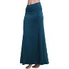 Women's Fold-Over Flare Maxi Skirt - Stylish Spandex Long Skirt for All-Day Comfort Steel Blue - 3 of 4
