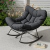 Outdoor Papasan Rocking Chair, Oversized Lounge Chair with Ottoman - 3 of 4