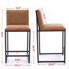 Modern Counter Height Bar Stools set of 2,Bar Stool Chair with Terra Upholstered Linen Cushions and Minimalist Craft iron Racks Legs-Tanpinhause - 4 of 4