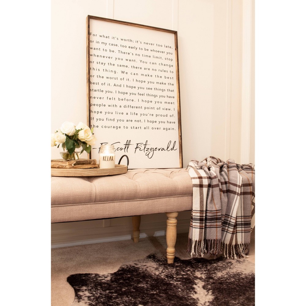 Classic Layla Tufted Bench Cream - HomePop: Dining, Entryway, Bedroom Seating, Polyester Upholstery