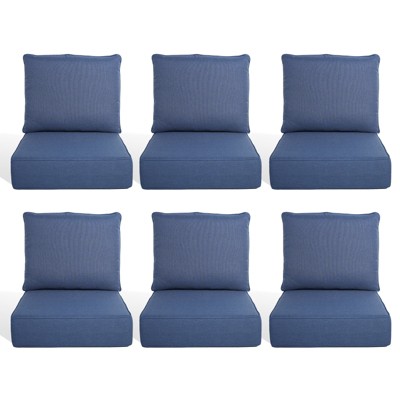 Buenhomino 24"x22" Outdoor Deep Seat Cushion Set, 6-inch Thicked Waterproof Patio Furniture Cushions with Removable Cover,8 Colors