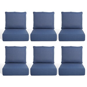 Buenhomino 24"x22" Outdoor Deep Seat Cushion Set, 6-inch Thicked Waterproof Patio Furniture Cushions with Removable Cover,8 Colors - 1 of 4