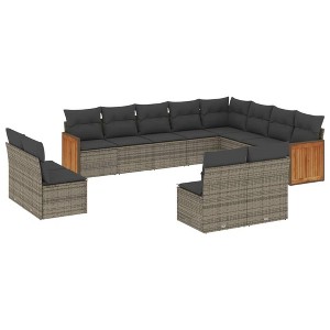 vidaXL Garden Sofa Set Grey, Dark Grey - 1 of 4