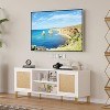 TV Stand with Straw Rattan Sliding Door, TV Cabinet for 65 Inch TV, Multi-Functional TV Console Table - 2 of 4