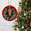 Lomsoe Horse Ornaments for Christmas Tree Ceramic Christmas Ornaments Red Christmas Tree Hanging Decor Christmas Gift Christmas Decor - 4 of 4