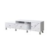 67.8" Faux Marble TV Stand with Silver-Tone Legs, Drawers, Shelves, and Modern Contemporary Style for Living Room - 3 of 4