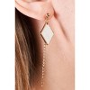Slickblue Women's Fashion Earrings, Asymmetrical Rhombus Drop, Gold White Tone, Alloy, 2.5" Length, 1.1" Width - 3 of 4