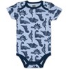 The Peanutshell Baby Boy Short Sleeve Bodysuits, 5-Pack, Blue/Gray/Dino, Newborn to 24 Months - 3 of 4