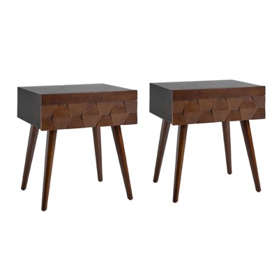 Javier End Mid-century Modern Table Set of 2 | ARTFUL LIVING DESIGN
