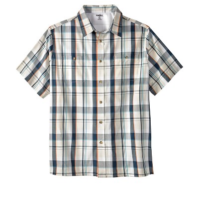 KingSize Short-Sleeve Plaid Sport Shirt