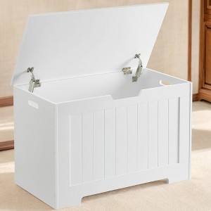 Storage Chest, 29.9 Inches Width Storage Bench, Entryway Bench with 2 Safety Hinges, Shoe Bench, Farmhouse Style, for Entryway, Bedroom, Living Room - 1 of 4
