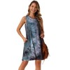 INSPIRE CHIC Women's Tie Dye Tank Beach Casual Sleeveless Loose Tshirt Sundress with Pockets - 4 of 4