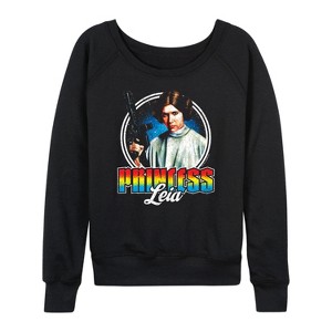 Women's - Star Wars - Princess Leia Lightweight French Terry Wide Neck Long Sleeve Shirt - 1 of 4
