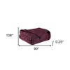 HomeRoots King Plum Cotton Basketweave Geometric Blanket - 3 of 4