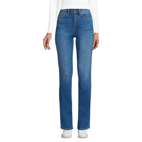 Lands' End Women's Petite Recover High Rise Straight Leg Blue Jeans - 2 ...