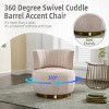 360° Swivel Barrel Accent Chair,Fluffy Velvet Upholstered Round Armchair for Living Room Bedroom Office-Baofuwish - 3 of 4