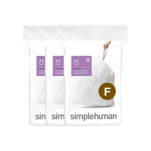 Simplehuman 4.5l 150ct Code A Custom Fit Trash Bags Liner White