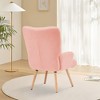 FERPIT Accent Chair Wingback Design with Rubberwood Legs & Levelers - 3 of 4