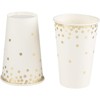 Blue Panda 50 Pack Gold Foil Confetti Disposable Paper Cups Party Supplies and Decorations, White 12 Ounce - 4 of 4