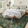 Acekool Washable 8x10 Floral Area Rug - Non-Slip, Soft & Machine Washable for Living Room, Bedroom, Green - 4 of 4