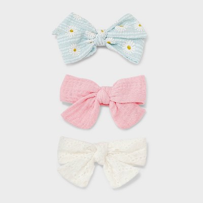 Baby Girls&#39; 3pk Soft Headbands - Cat &#38; Jack&#8482; Pink/Blue/White