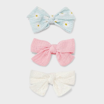 Image of Baby Girls' 3pk Soft Headbands - Cat & Jack™ Pink/Blue/White