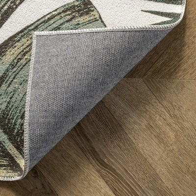 Eco-Friendly Olive Leaf 6' x 9' Synthetic Reversible Area Rug