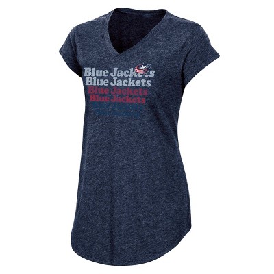 NHL Columbus Blue Jackets Women's Team Pride V-Neck T-Shirt - M